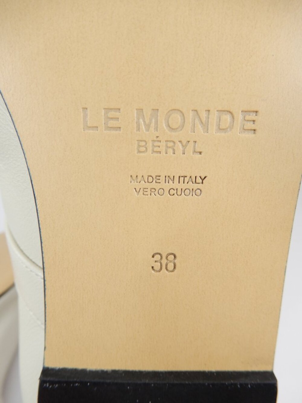 LE MONDE BERYL Mary Jane Ballet Flat 38 7.5 Ecru Lambskin Leather Square Toe NEW - Picture 16 of 16